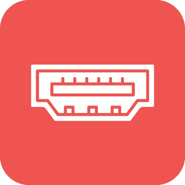 El icono vectorial del puerto HDMI se puede utilizar para el conjunto de iconos de computadora y hardware