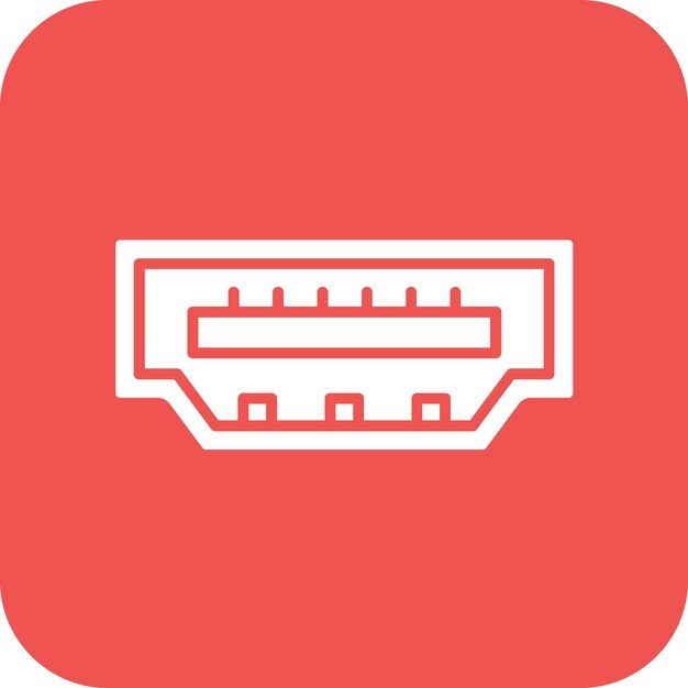 Vector el icono vectorial del puerto hdmi se puede utilizar para el conjunto de iconos de computadora y hardware