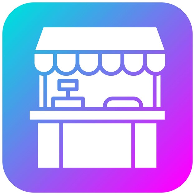 El icono vectorial del puesto de mercado se puede utilizar para el conjunto de iconos de Festa Junina