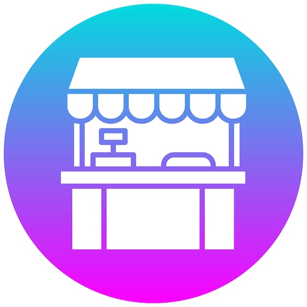 El icono vectorial del puesto de mercado se puede utilizar para el conjunto de iconos de Festa Junina