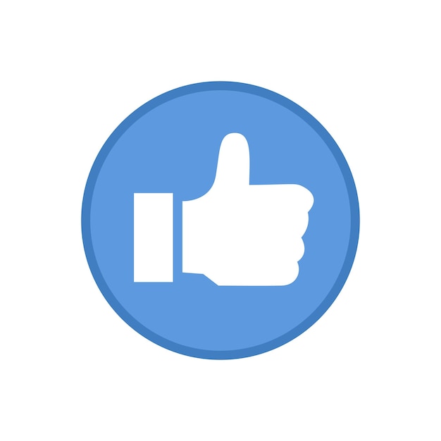 Ícono vectorial del pulgar hacia arriba que muestra la sensación de gustos en Facebook