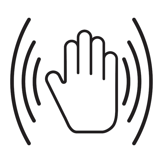 Icono vectorial que agita la mano de la línea de gesto de bienvenida o adiós aislada en el fondo transparente