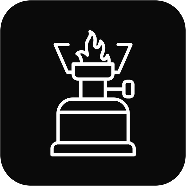 El icono vectorial del quemador de gas de acampada se puede usar para el conjunto de iconos de senderismo