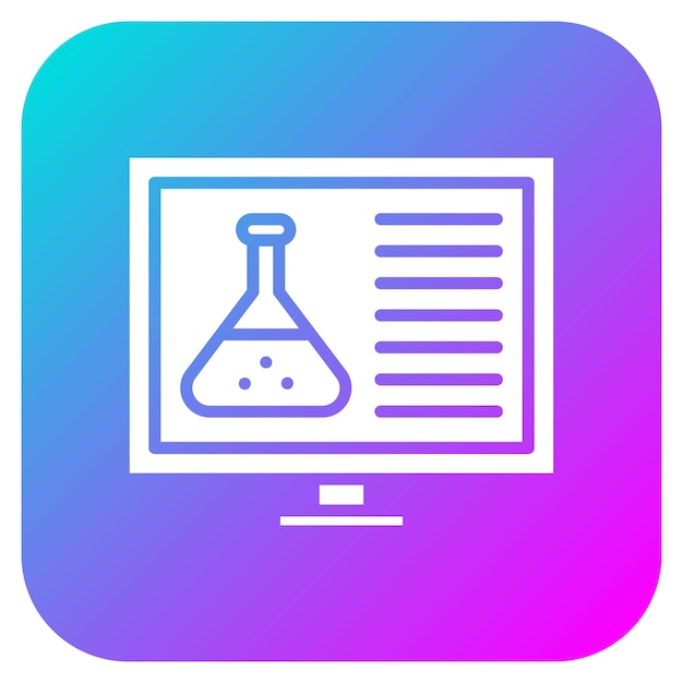 El icono vectorial de química en línea se puede usar para el conjunto de iconos de química
