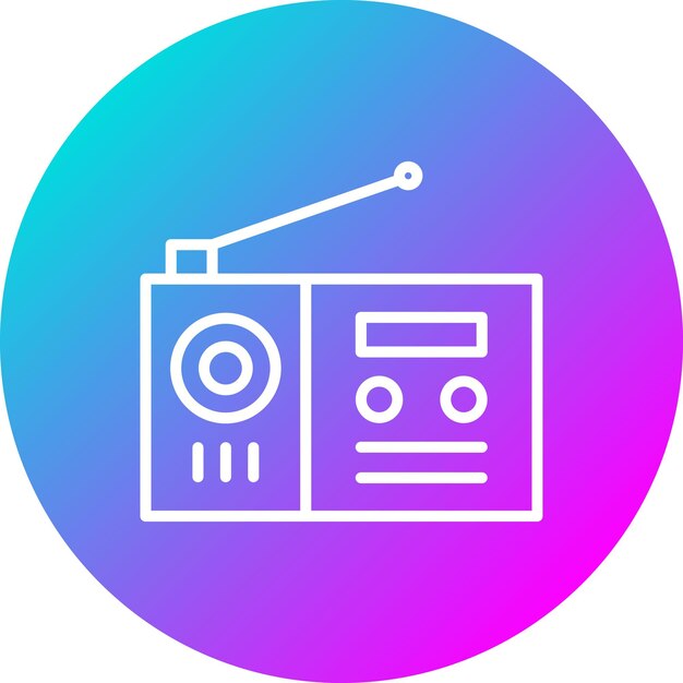 El icono vectorial de radio se puede usar para el conjunto de iconos de entretenimiento