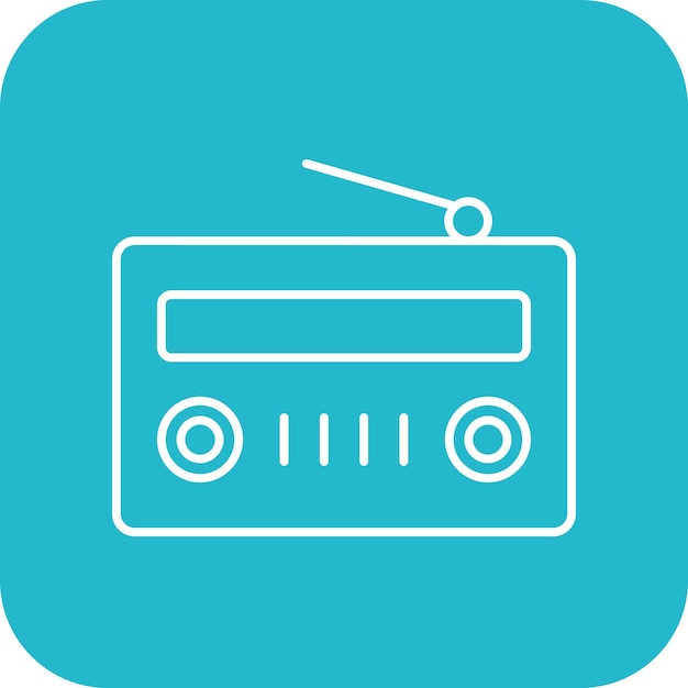 El icono vectorial de radio se puede usar para el conjunto de iconos de noticias y medios