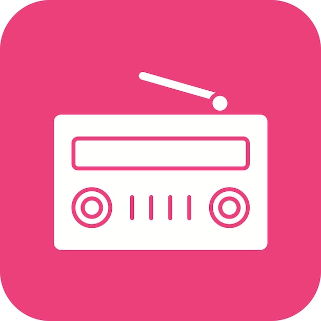 El icono vectorial de radio se puede usar para el conjunto de iconos de noticias y medios