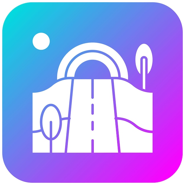El icono vectorial de Rainbow Landscape se puede usar para el conjunto de iconos de Landscapes