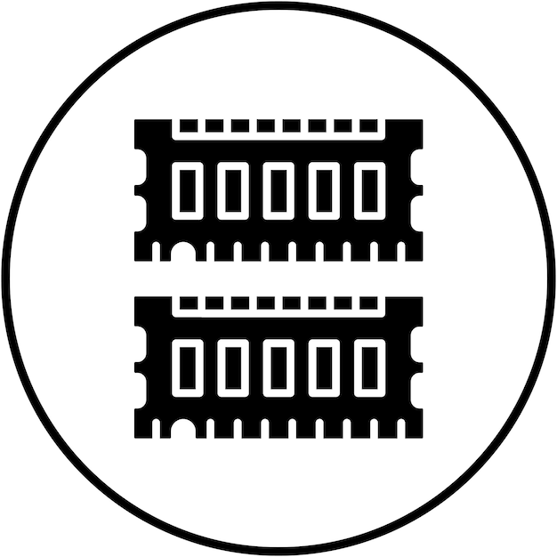 El icono vectorial de RAM se puede utilizar para el conjunto de iconos de tecnología