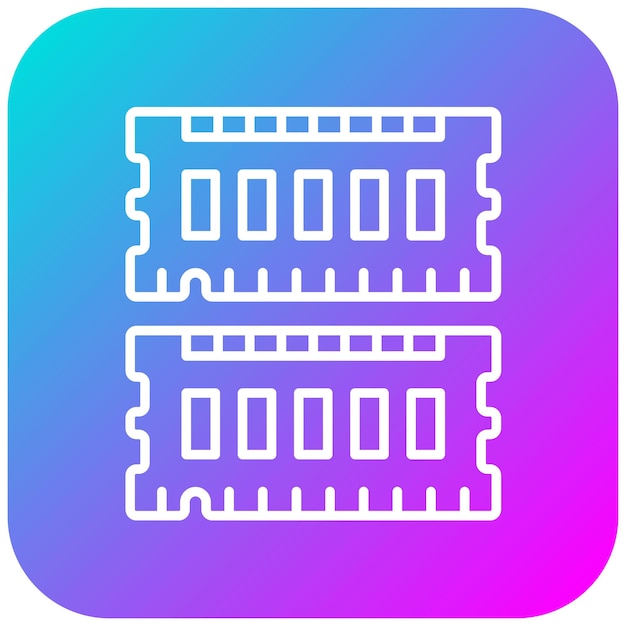 El icono vectorial de RAM se puede utilizar para el conjunto de iconos de tecnología