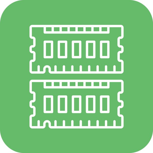 El icono vectorial de RAM se puede utilizar para el conjunto de iconos de tecnología