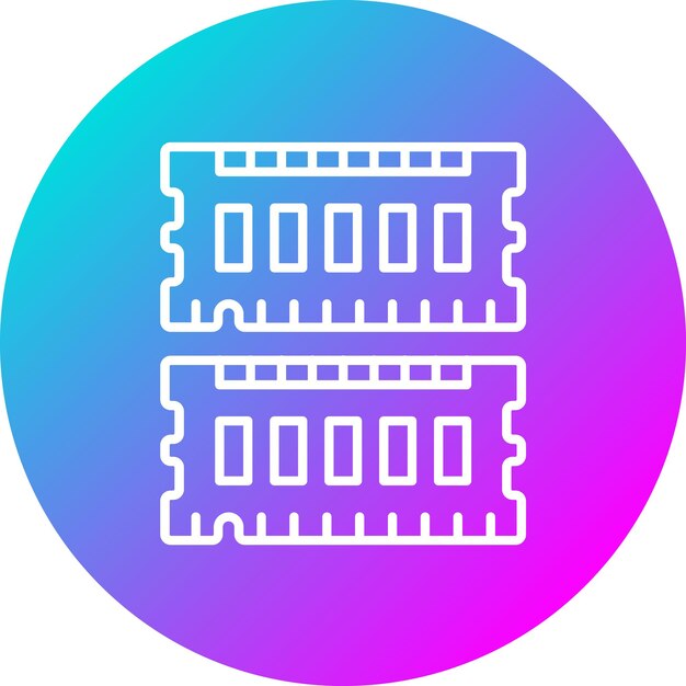 El icono vectorial de RAM se puede utilizar para el conjunto de iconos de tecnología