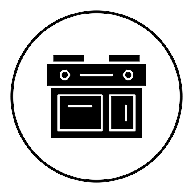 El icono vectorial del rango de cocción se puede usar para el conjunto de iconos de panadería