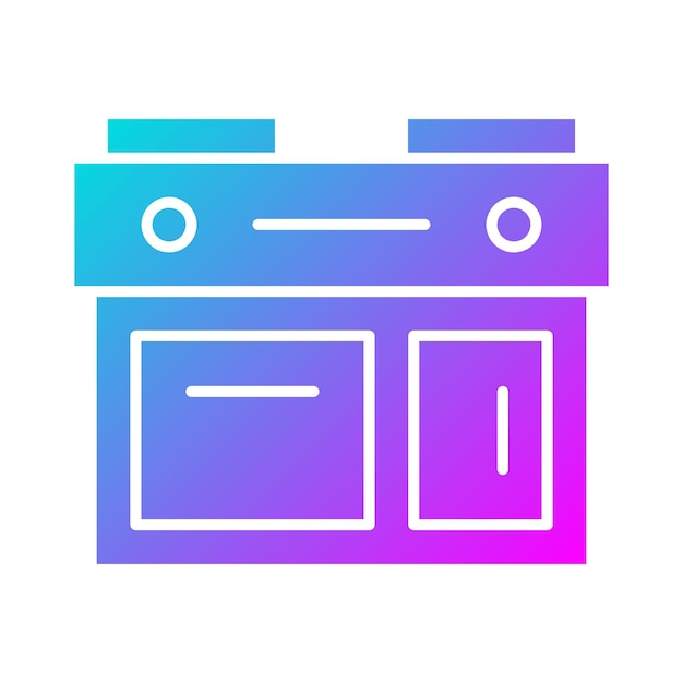 El icono vectorial del rango de cocción se puede usar para el conjunto de iconos de panadería