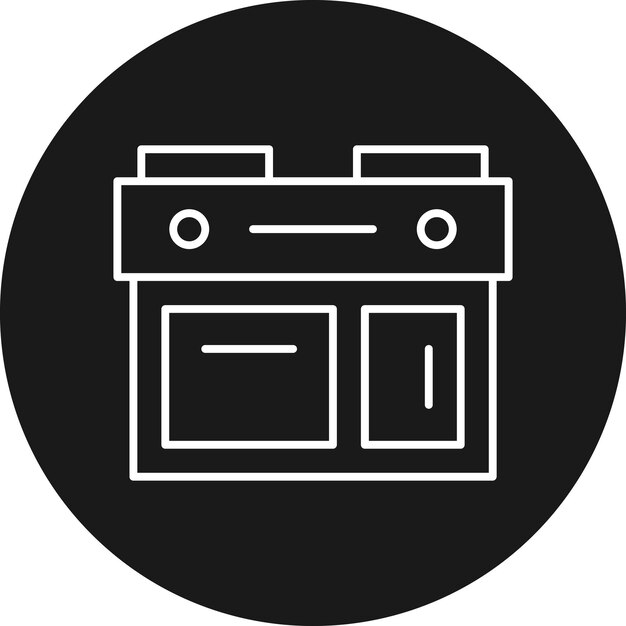 El icono vectorial del rango de cocción se puede usar para el conjunto de iconos de panadería
