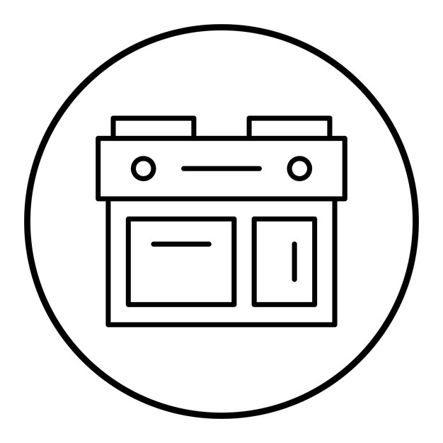 El icono vectorial del rango de cocción se puede usar para el conjunto de iconos de panadería