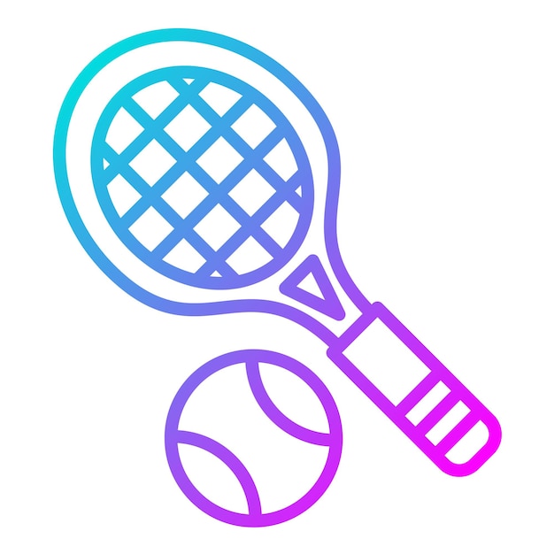 El icono vectorial de la raqueta de tenis se puede usar para el conjunto de iconos de diversión al aire libre