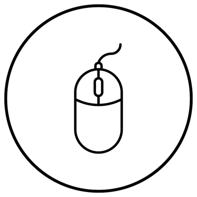 El icono vectorial del ratón se puede utilizar para el conjunto de iconos de computadora y hardware
