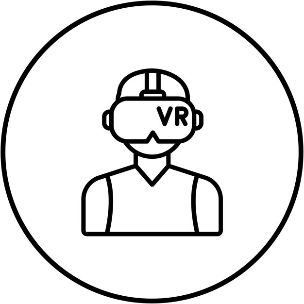 El icono vectorial de realidad virtual se puede utilizar para el conjunto de iconos de realidad virtual