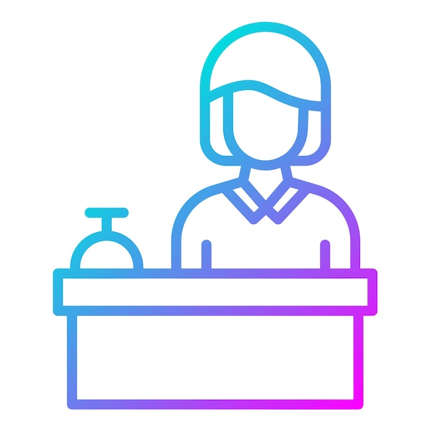 El icono vectorial de recepcionista se puede usar para el conjunto de iconos de mujeres