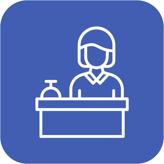 El icono vectorial de recepcionista se puede usar para el conjunto de iconos de mujeres