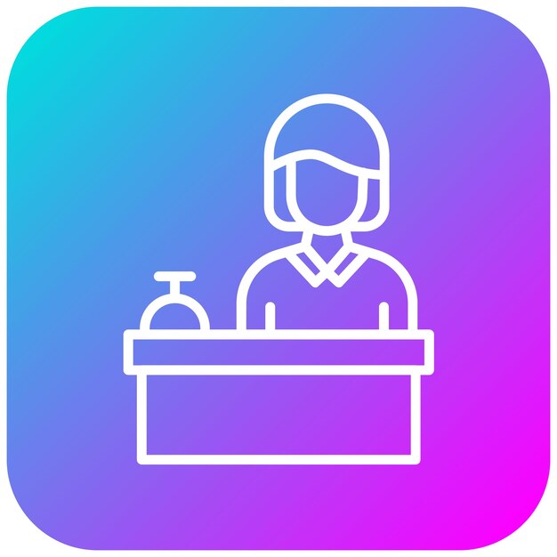 El icono vectorial de recepcionista se puede usar para el conjunto de iconos de mujeres