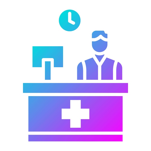 El icono vectorial de recepcionista se puede utilizar para el conjunto de iconos de negocios y finanzas