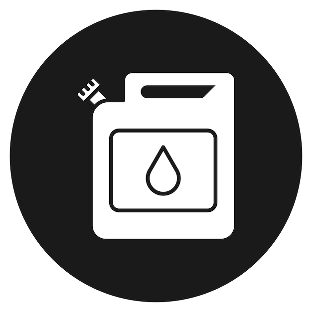 El icono vectorial del recipiente de aceite se puede utilizar para el conjunto de iconos de la industria de la gasolina