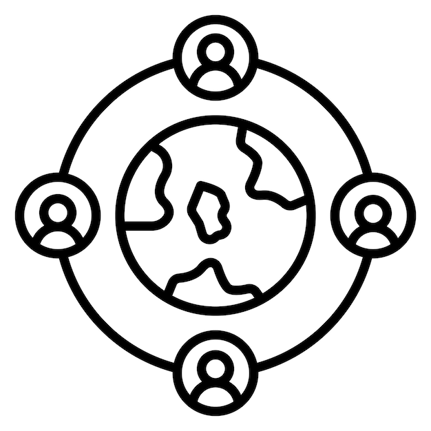 El icono vectorial de red se puede utilizar para el conjunto de iconos del espacio de trabajo conjunto