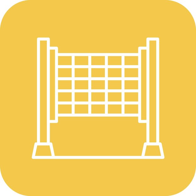 El icono vectorial de la red de voleibol se puede utilizar para el conjunto de iconos deportivos