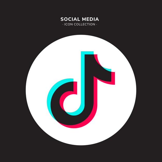 Vector el icono vectorial de las redes sociales de tiktok