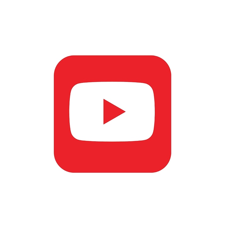 Vector icono vectorial de las redes sociales de youtube