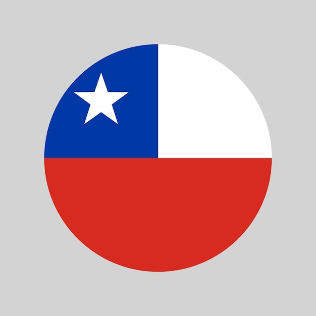Icono vectorial redondeado de Chile Colores de la bandera nacional chilena