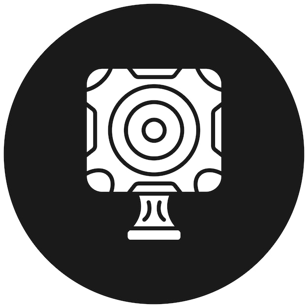 El icono vectorial redondo de la cámara web se puede usar para el conjunto de iconos de tecnología