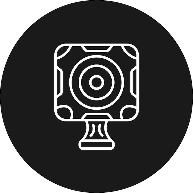 El icono vectorial redondo de la cámara web se puede usar para el conjunto de iconos de tecnología