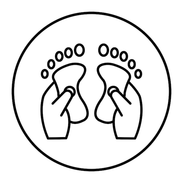 El icono vectorial de reflexología se puede utilizar para el conjunto de iconos de Spa