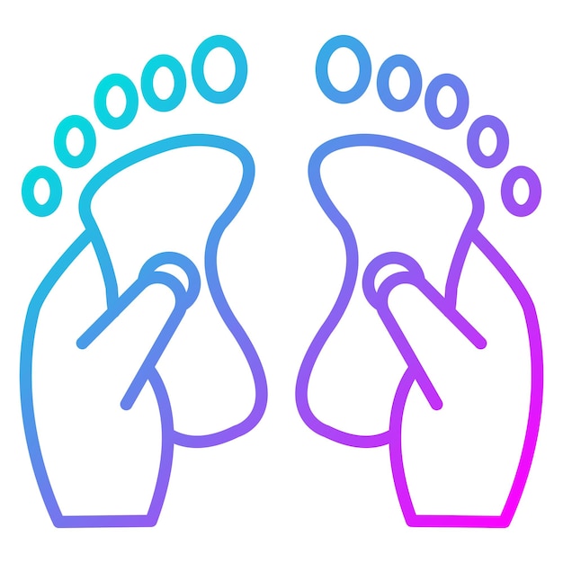 El icono vectorial de reflexología se puede utilizar para el conjunto de iconos de Spa
