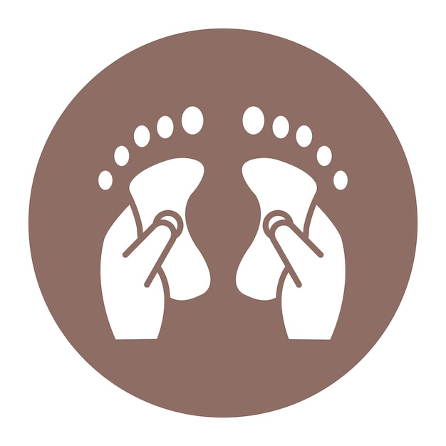 El icono vectorial de reflexología se puede utilizar para el conjunto de iconos de Spa
