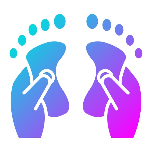 El icono vectorial de reflexología se puede utilizar para el conjunto de iconos de Spa