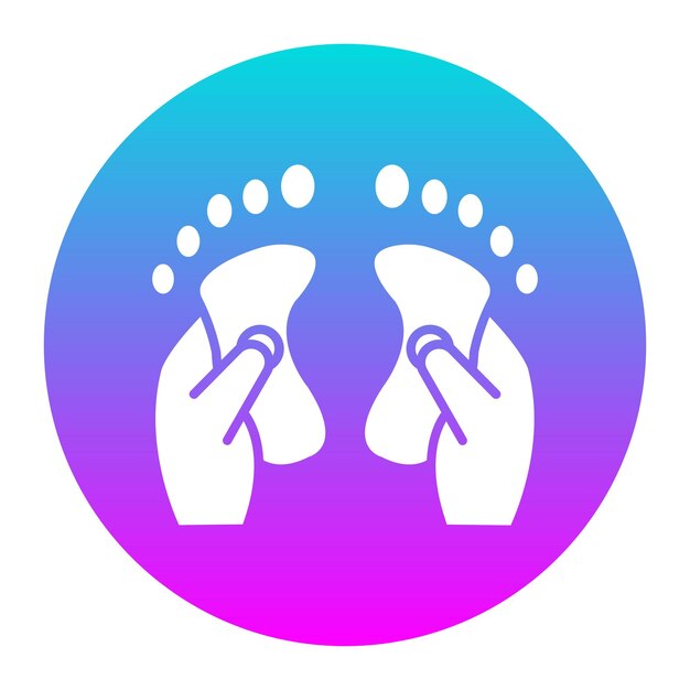 El icono vectorial de reflexología se puede utilizar para el conjunto de iconos de Spa