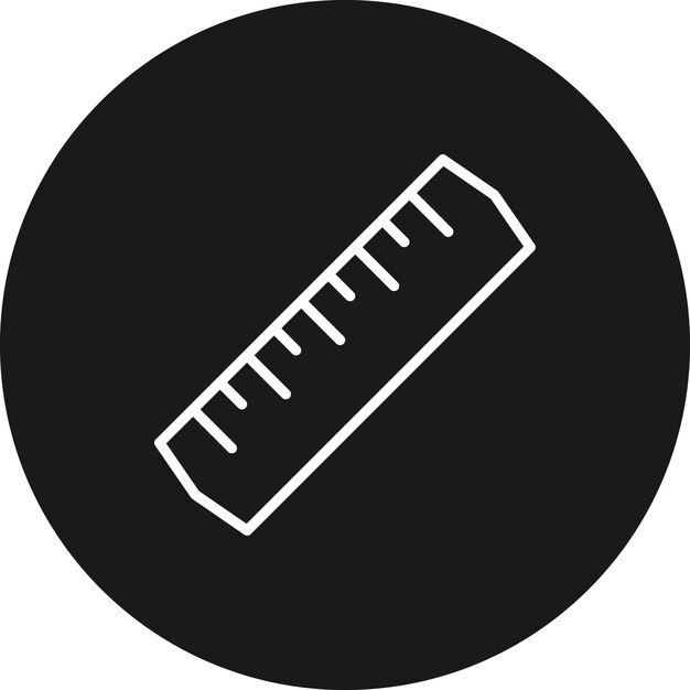 El icono vectorial de la regla se puede utilizar para el conjunto de iconos de papelería de Office
