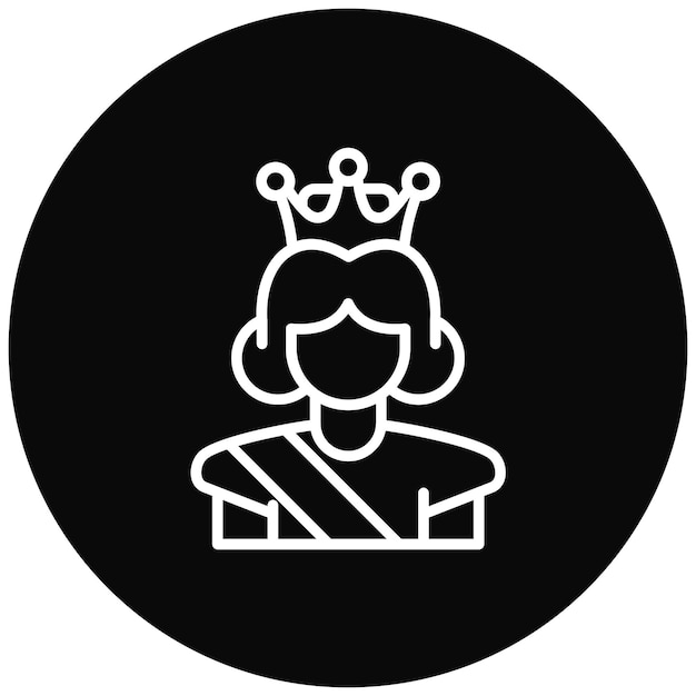 El icono vectorial de la reina se puede usar para el conjunto de iconos de cuento de hadas