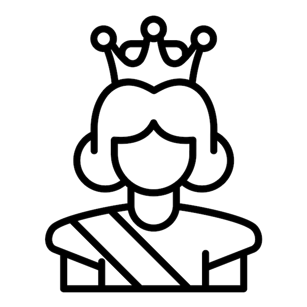 El icono vectorial de la reina se puede usar para el conjunto de iconos de cuento de hadas