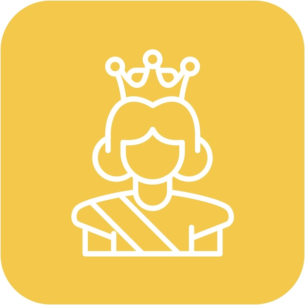 El icono vectorial de la reina se puede usar para el conjunto de iconos de cuento de hadas