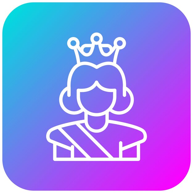 El icono vectorial de la reina se puede usar para el conjunto de iconos de cuento de hadas