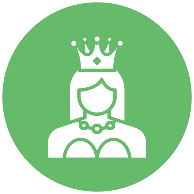 El icono vectorial de la reina se puede usar para el conjunto de iconos medievales
