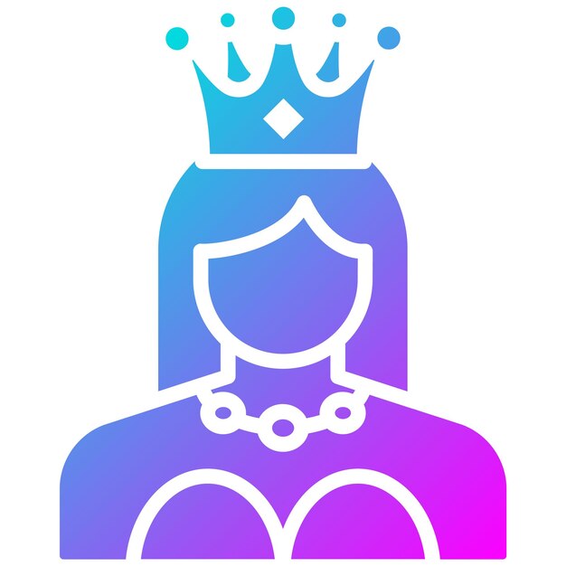 El icono vectorial de la reina se puede usar para el conjunto de iconos medievales