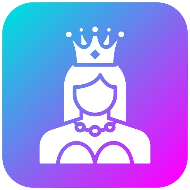 El icono vectorial de la reina se puede usar para el conjunto de iconos medievales