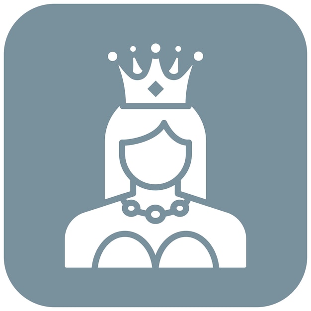 El icono vectorial de la reina se puede usar para el conjunto de iconos medievales