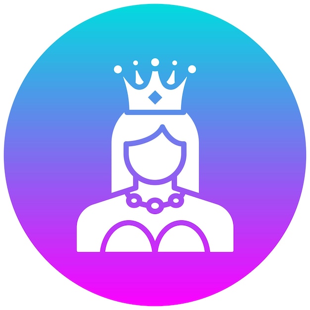 El icono vectorial de la reina se puede usar para el conjunto de iconos medievales